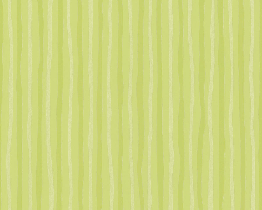 Lime Green Wavy Stripe Fleece Textured Unpasted Wallpaper