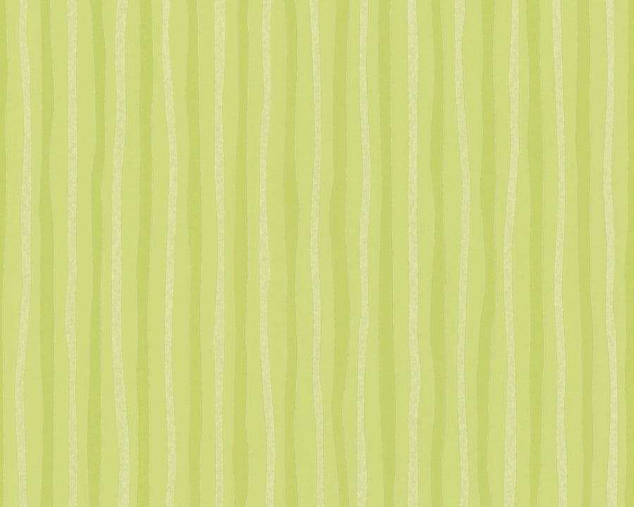 Lime Green Wavy Stripe Fleece Textured Unpasted Wallpaper