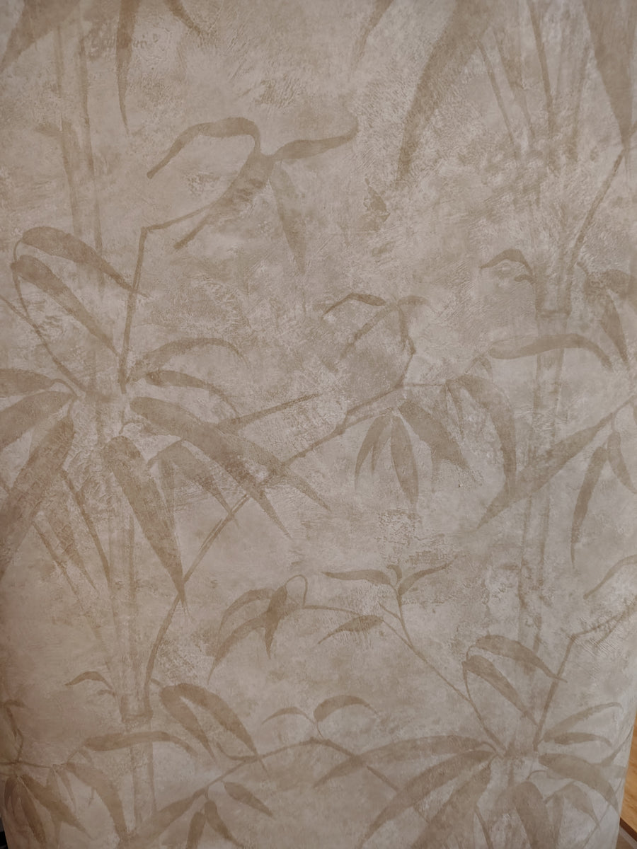 Kathy Ireland Beige Bamboo Branches on Beige on Easy Walls Wallpaper