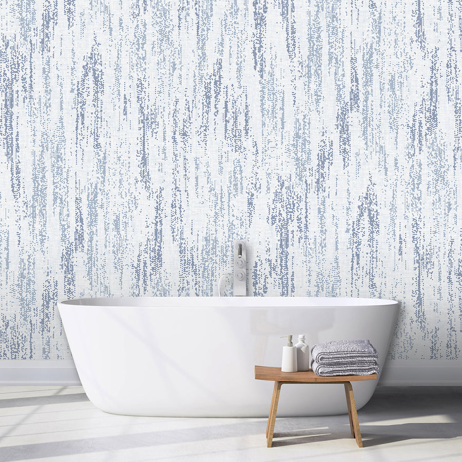 Rainfall in Ocean Blue 12 x 9 Wall Mural Paste the Wall