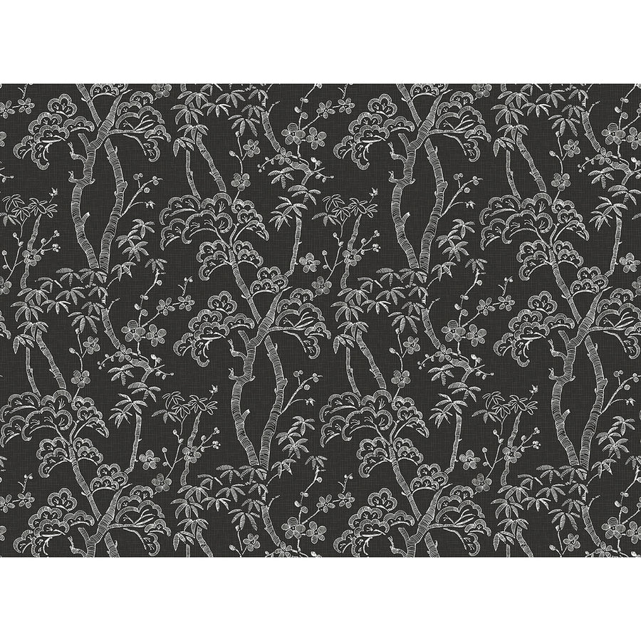 Storybook Forest White on Black 12 x 9 Wall Mural Paste the Wall