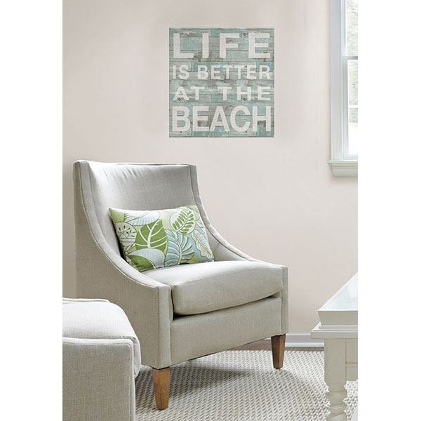 Life Is Better At The Beach Applique 19 x 17.5 Peel and Stick