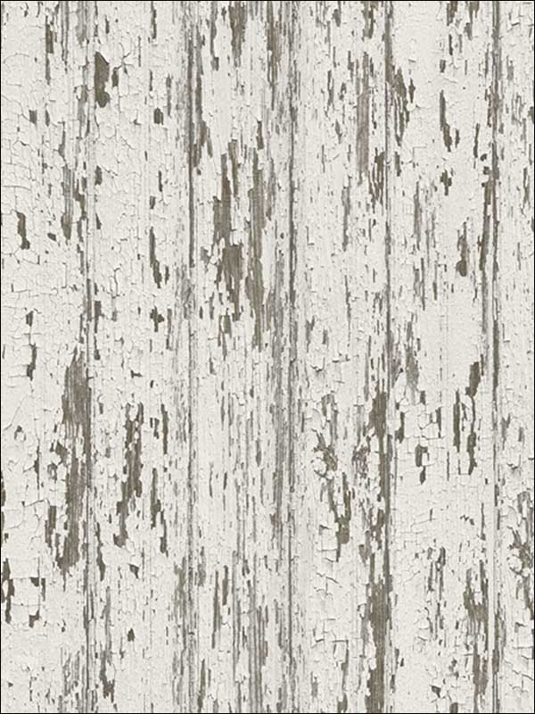 Distressed Peeling Paint Wood on Unpasted Wallpaper