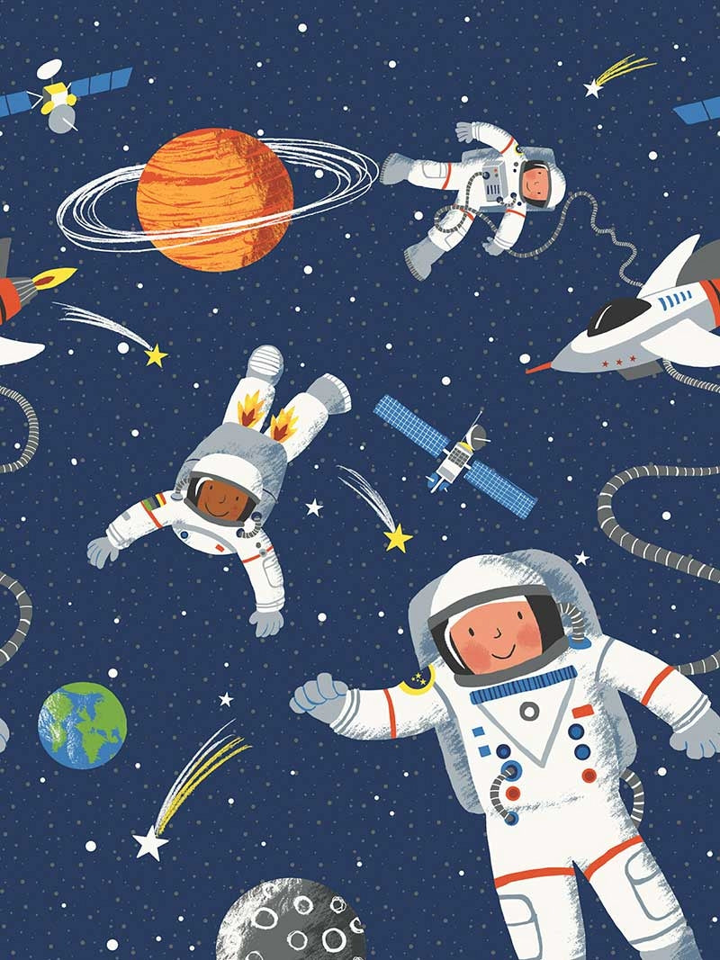 Lost in Space in Blue 6ft x 9ft Unpasted Mural