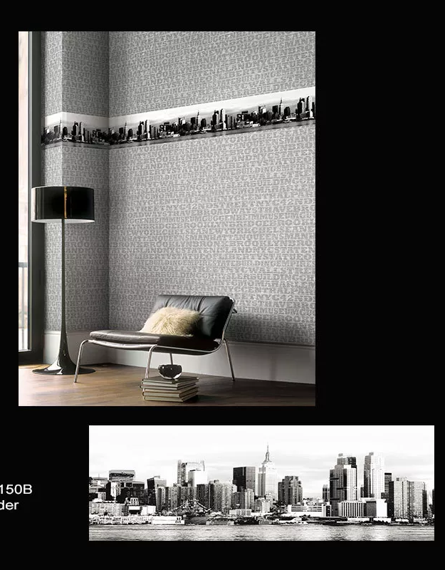 New York City Skyline Prepasted Wallpaper Border