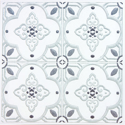 Embossed Blue Backsplash Peel and Stick Tiles 4 to a Pack 10" x 10"