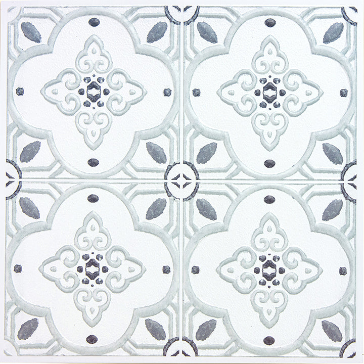 Embossed Blue Backsplash Peel and Stick Tiles 4 to a Pack 10" x 10"