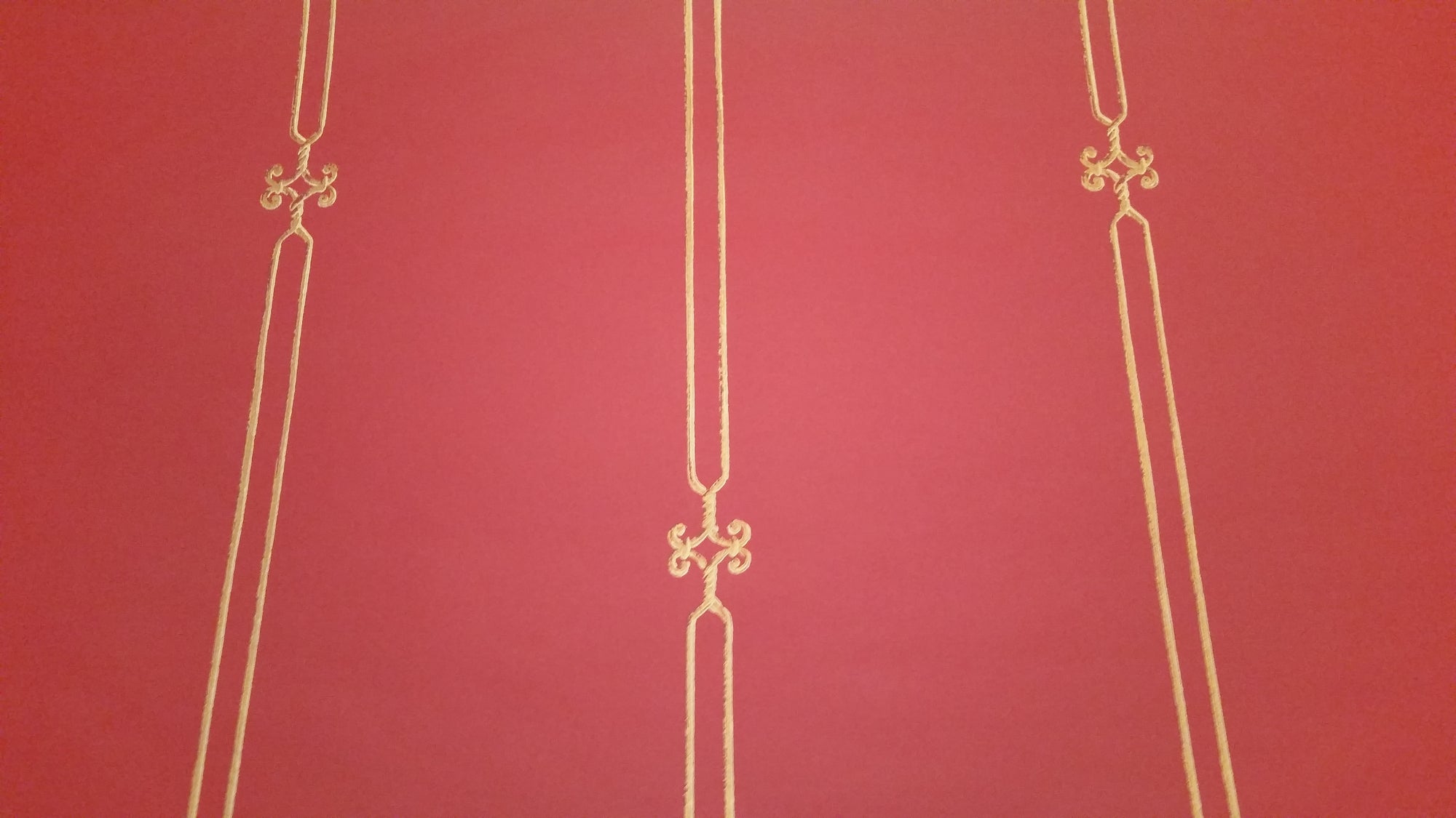 Gold Ironwork Stripe on Reddish Background Wallpaper - all4wallswall-paper