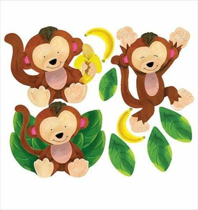 Baby Monkey Peel and Stick Appliques - all4wallswall-paper