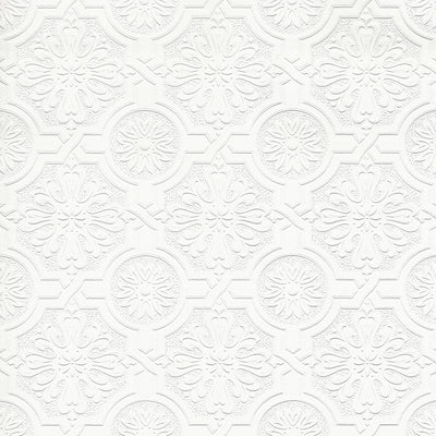 Nazareth Ornate Ceiling Textured Paintable Wallpaper - all4wallswall-paper