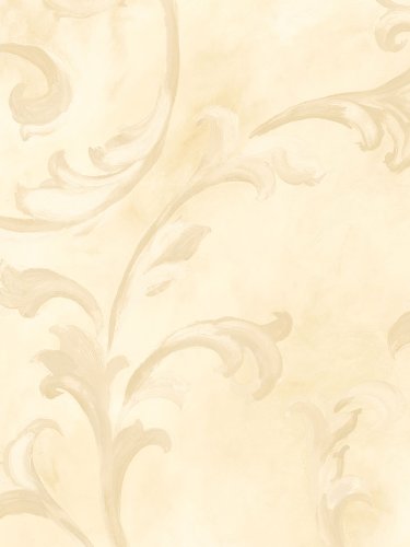 Fresco Scroll Butter Beige Wallpaper - all4wallswall-paper