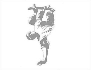 Boy on Skateboard Sudden Shadow Mini Mural Applique - all4wallswall-paper