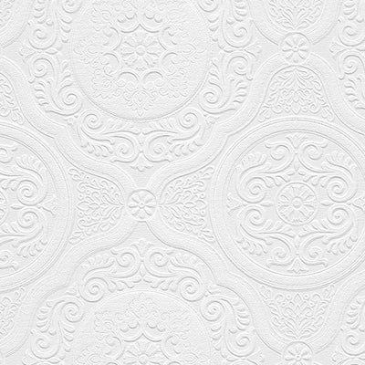 Spanish Architectural Ceiling Tile Raised Textured Paintable Wallpaper - all4wallswall-paper
