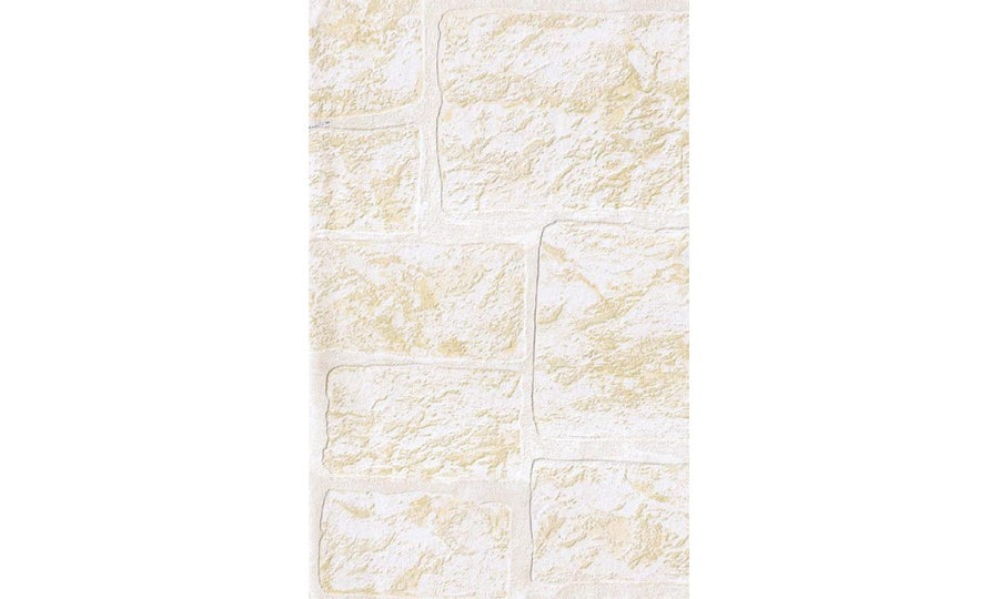 Creamy, Golden Beige Multiple Size Stone Raised & Paintable Wallpaper - all4wallswall-paper