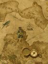 Pirate - Pirates Treasure Chest Map on Golden Brown on Sure Strip Wallpaper - all4wallswall-paper