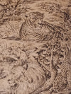 Black on Beige African Jungle Cats Toile Wallpaper