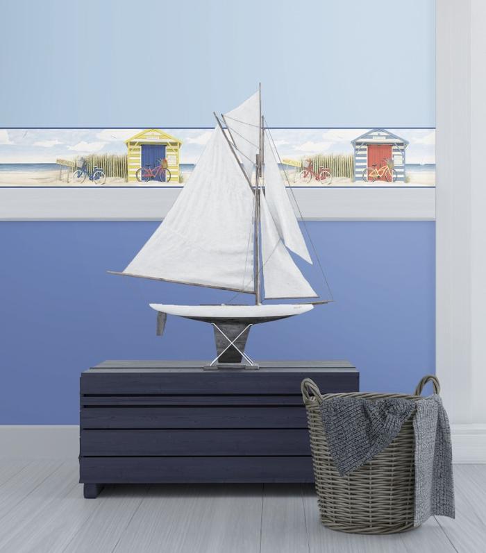 Beach Cabanas on Sure Strip Wallpaper Border - all4wallswall-paper