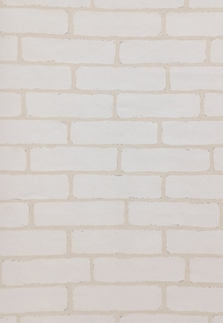 Light Cream Brick with Tan Grout Wallpaper