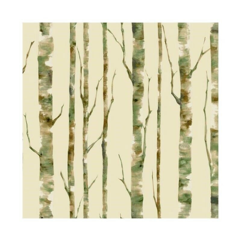 Birch Trees - Tree on Beige Background York Sure Strip Wallpaper - all4wallswall-paper