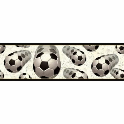 Soccer Balls In Motion Easy Walls Wallpaper Border - all4wallswall-paper