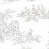 Grey Colonial Medium Sz Toile on Soft White Wallpaper - all4wallswall-paper