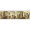 Taupe Geometric City Skyline Easy Walls Wallpaper Border - all4wallswall-paper