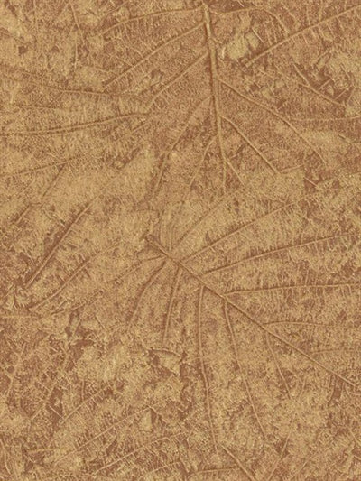 York Brown Tossed Leaves with Sheen Embossed Wallpaper - all4wallswall-paper