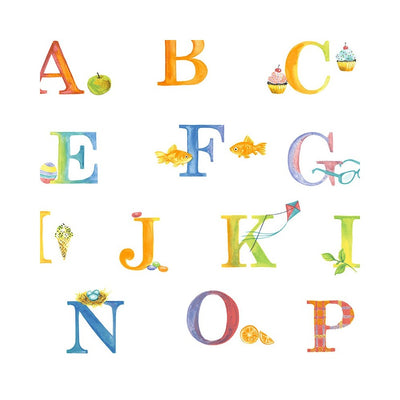 Colorful Alphabet on Soft White Wallpaper - all4wallswall-paper