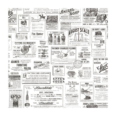 Chesapeake Adamstown Ivory Vintage Newspaper Easy Walls Wallpaper - all4wallswall-paper