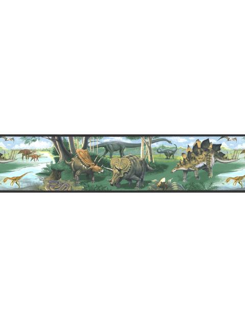 Back in Time with Dinosaurs Prepasted Wallpaper Border - all4wallswall-paper