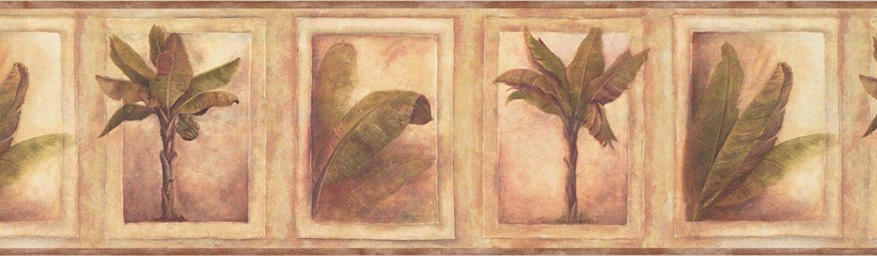 Palm Trees, Leaves and Fronds Wallpaper Border