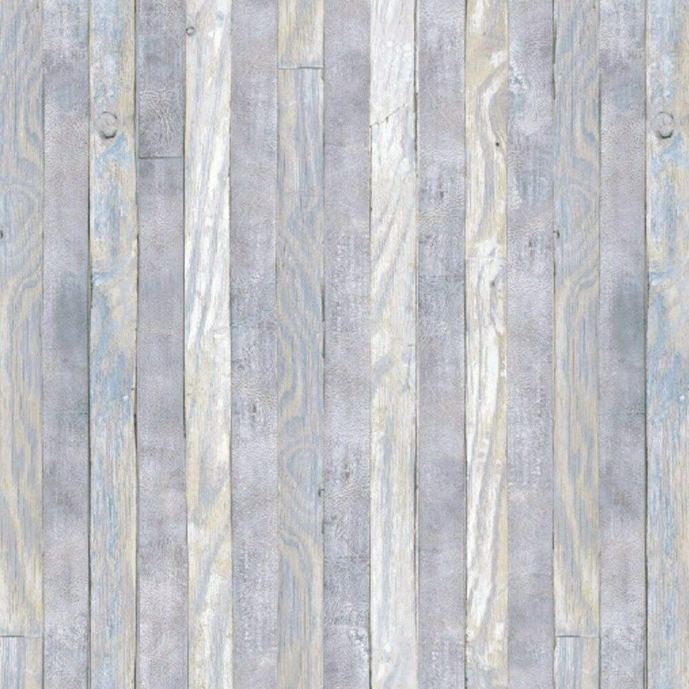 Fablon Craft Grey with Blue Wood 6.56 Foot Sheet Film Peel and Stick - all4wallswall-paper