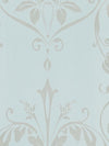 Bold Silver Damask on Blue Green Background Unpasted Wallpaper - all4wallswall-paper