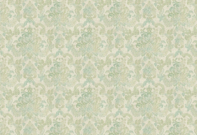 Formal Green and Beige Damask with Glitter on Beige Wallpaper - all4wallswall-paper