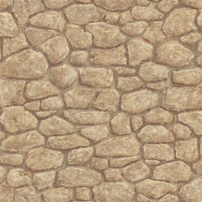 Sepia Taupe Creek Rock / Stone on Easy Walls Wallpaper - all4wallswall-paper