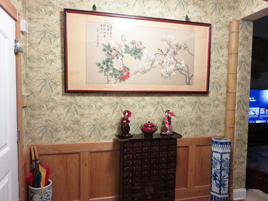 Kathy Ireland Green Bamboo on Beige on Easy Walls Wallpaper - all4wallswall-paper