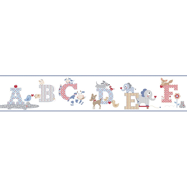 Purple Edge Colorful Animal Alphabet Mural Sure Strip Wallpaper Border - all4wallswall-paper