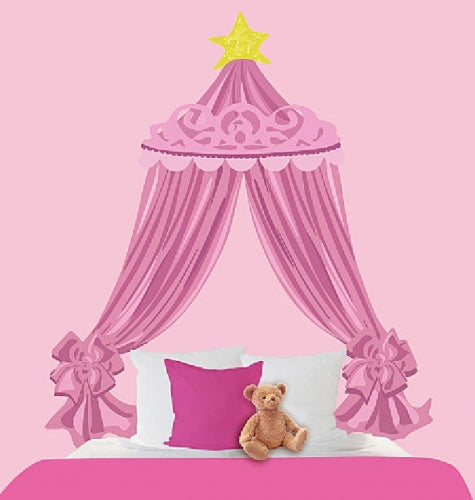 Pink Canopy Headboard Peel & Stick Mini Mural - all4wallswall-paper