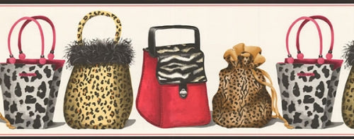 Wild Thing Animal Skin Purses on Sure Strip Wallpaper Border - all4wallswall-paper