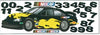 Nascar Racecar in Black Mini Mural Sure Strip - all4wallswall-paper