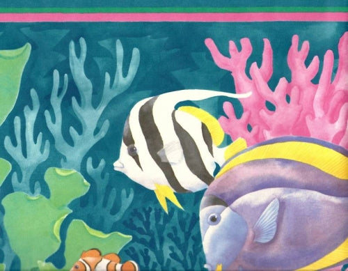 Large 20.5" Fish Baseboard Wallpaper Border - all4wallswall-paper