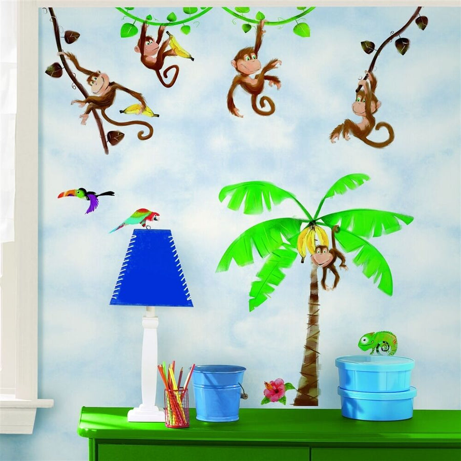 Monkey Business in the Jungle Peel & Stick Appliques - all4wallswall-paper