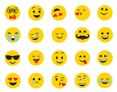 Multiple Emoji Peel and Stick Mural Appliques - all4wallswall-paper
