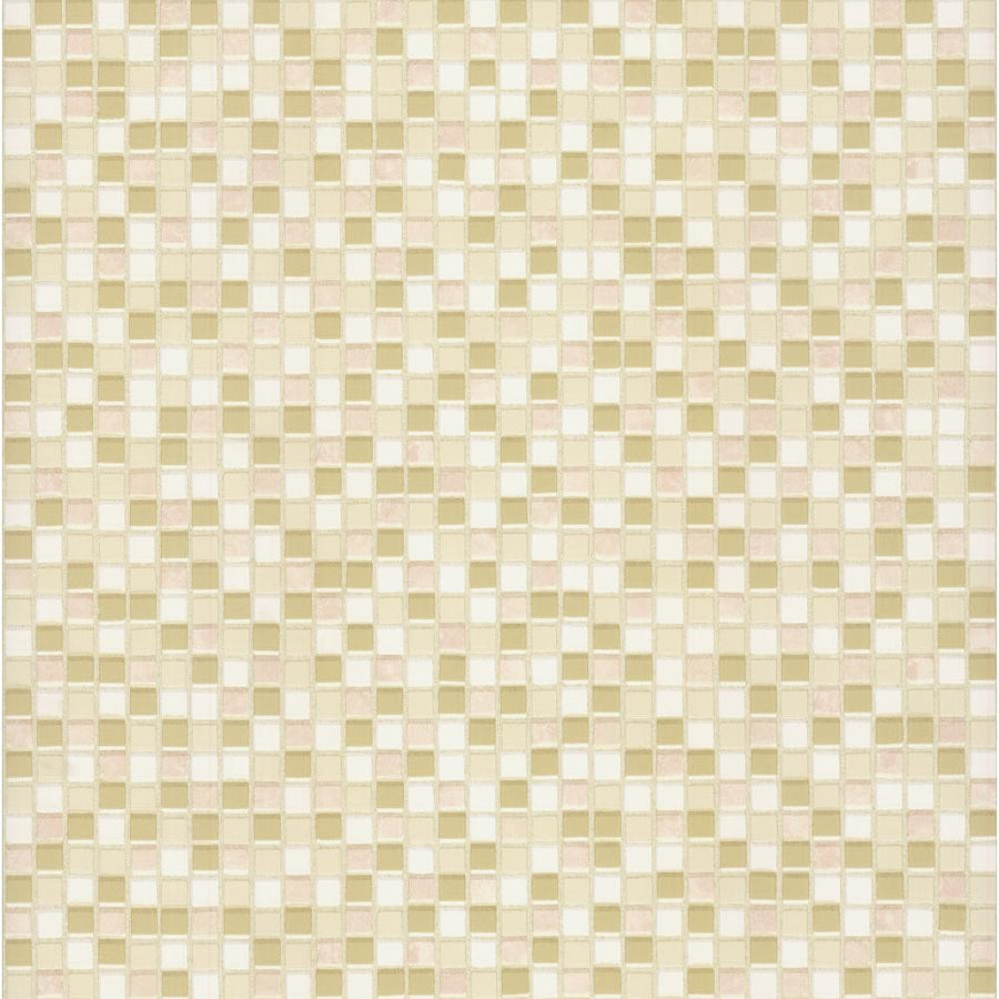 Taupe, Pink, Gold, & Cream Mosaic Raised 1-2" Tile Wallpaper - all4wallswall-paper
