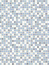 Blue, Navy, White, Aqua Mosaic Raised 1-2" Tile Unpasted Wallpaper - all4wallswall-paper
