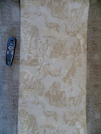 Beige Jungle Toile Wallpaper - all4wallswall-paper