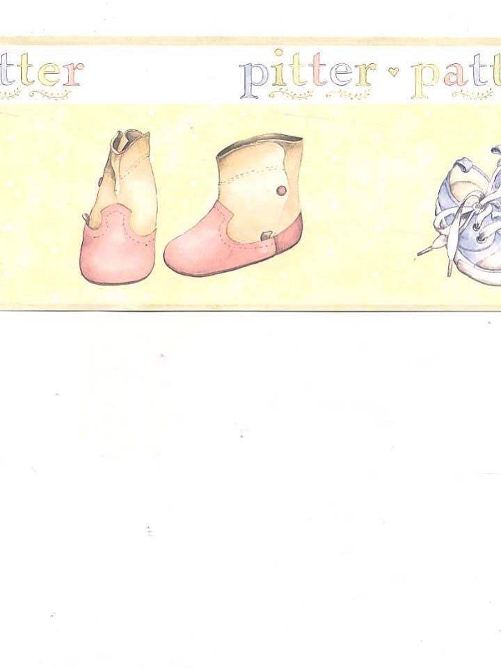 Pitter Patter of Baby Shoes Wallpaper Border - all4wallswall-paper