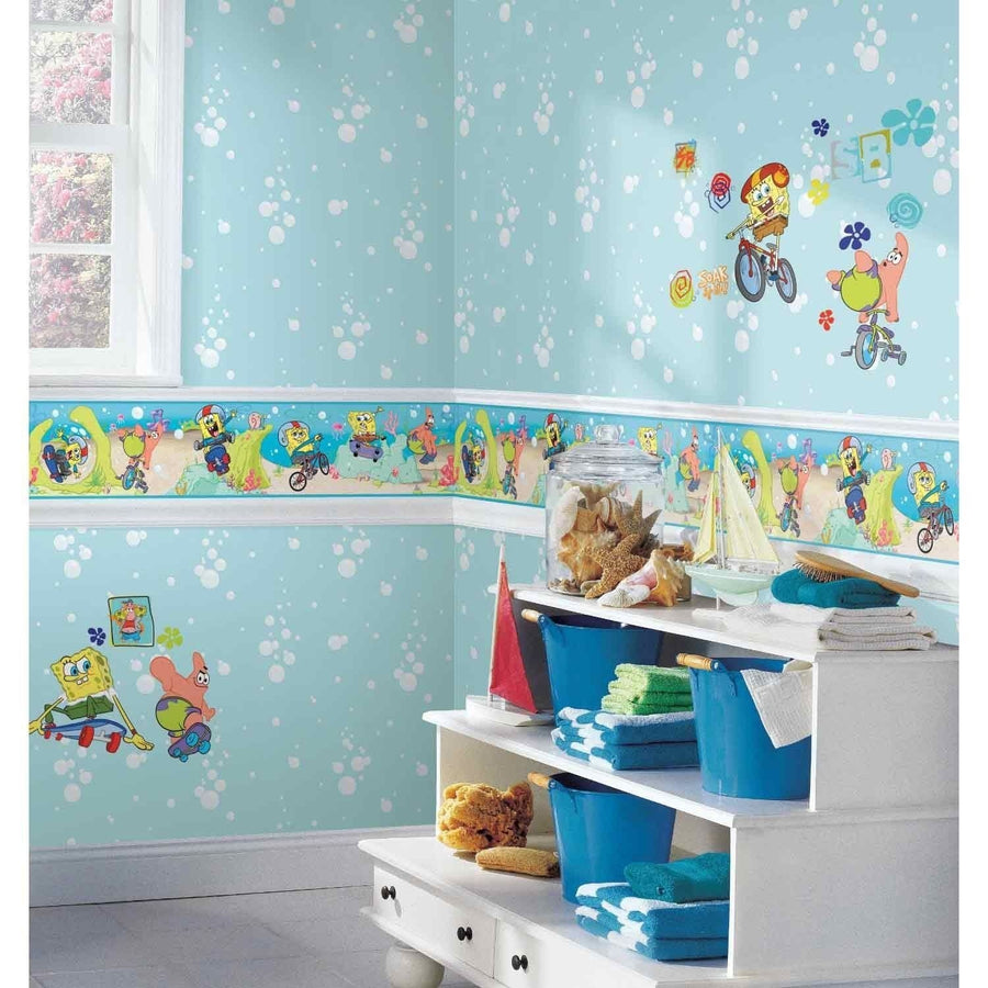 Nickelodeon Sponge Bob Seafoam Green Bubbles Wallpaper - all4wallswall-paper
