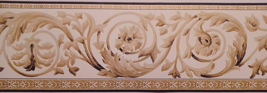 Formal Gold and Black Sroll Wallpaper Border
