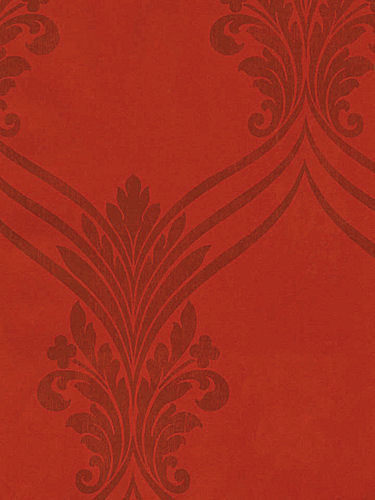 Red on Red Chandelier Swag Damask Wallpaper